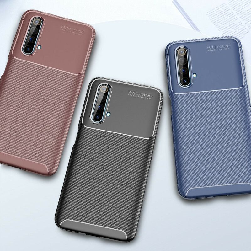 Kryt Na Realme X50 Flexibilní Textura Uhlíkových Vláken