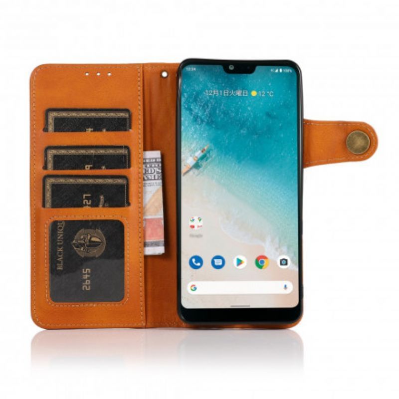 Flipové Pouzdro Na Moto G60S Knoflík Khazneh Z Umělé Kůže