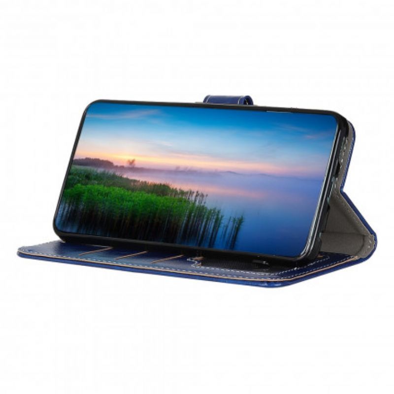 Flipové Pouzdro Na Moto G60S Lesklé A Odhalené Švy