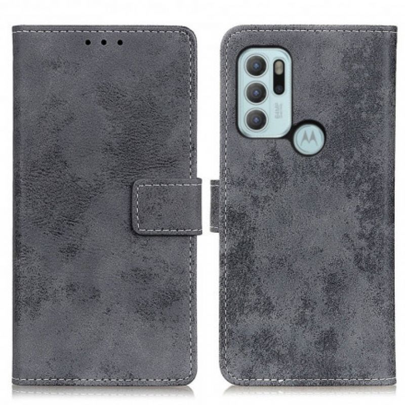 Flipové Pouzdro Na Moto G60S Vintage Umělá Kůže