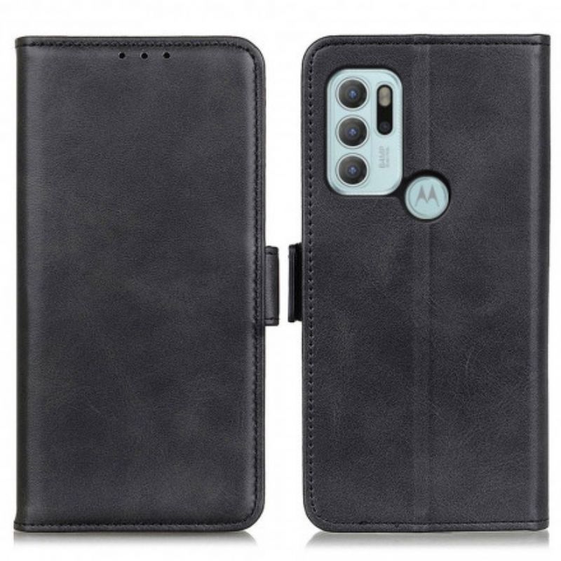 Kožené Pouzdro Na Moto G60S Dvojité Zapínání