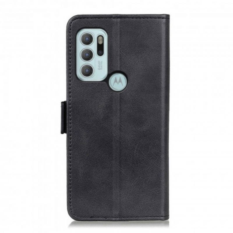 Kožené Pouzdro Na Moto G60S Dvojité Zapínání