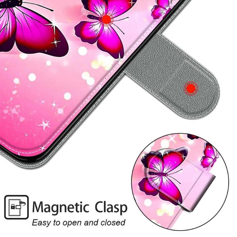 Flipové Pouzdro Na iPhone 11 Růžoví Motýli