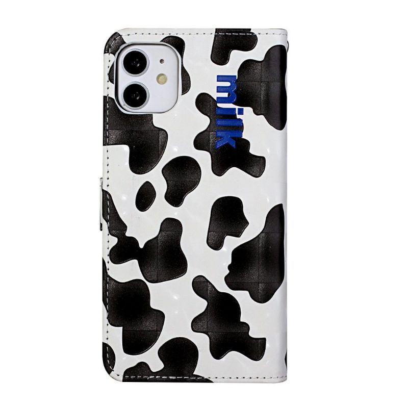 Flipové Pouzdro Na iPhone 11 Styl Krávy + Popruh Přes Rameno