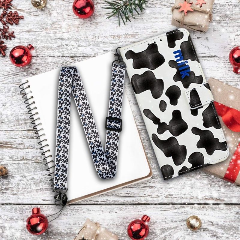 Flipové Pouzdro Na iPhone 11 Styl Krávy + Popruh Přes Rameno