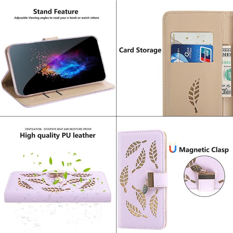 Flipové Pouzdro Na iPhone 11 Vzory Peří Z Umělé Kůže