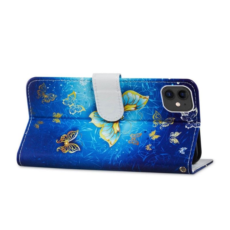 Flipové Pouzdro Na iPhone 11 Zlatý Motýl