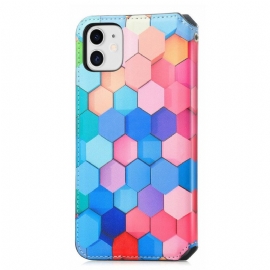 Kožené Pouzdro Na iPhone 11 Barevná Plástev