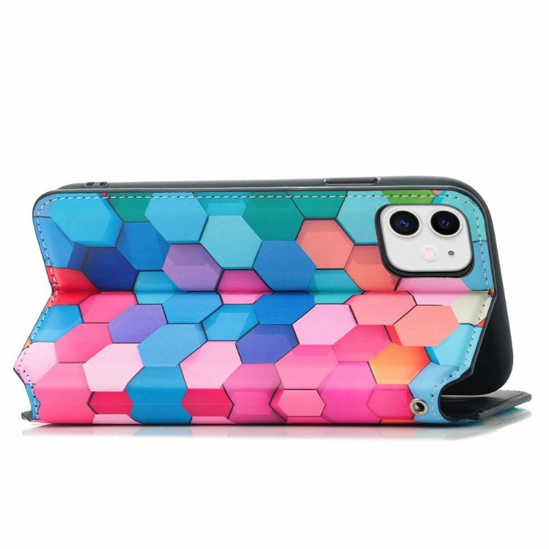 Kožené Pouzdro Na iPhone 11 Barevná Plástev