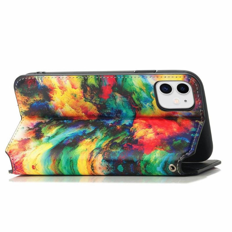 Kožené Pouzdro Na iPhone 11 Duhový Oblak