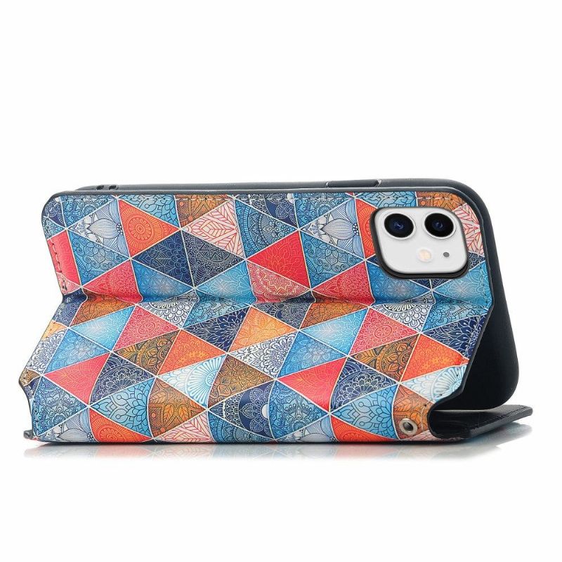 Kožené Pouzdro Na iPhone 11 Geometrická Mandala