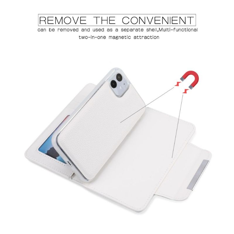 Kryt Flipové Pouzdro Na iPhone 11 2v1 Efekt Zrnité Kůže