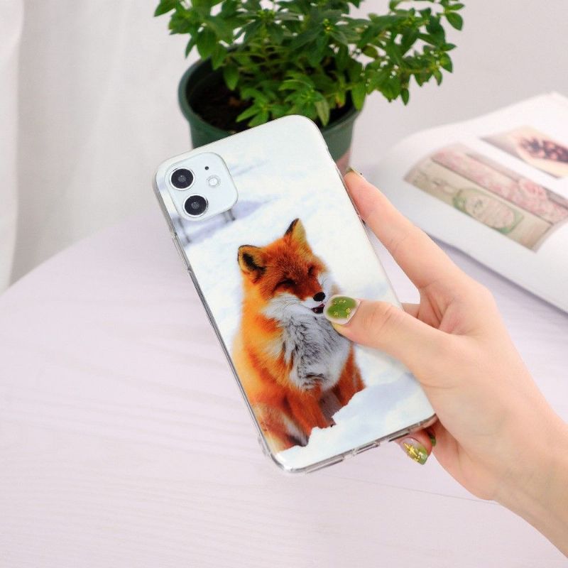 Kryt Na iPhone 11 Fluorescenční Červená Liška