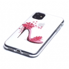 Kryt Na iPhone 11 Transparentní Květinový Podpatek