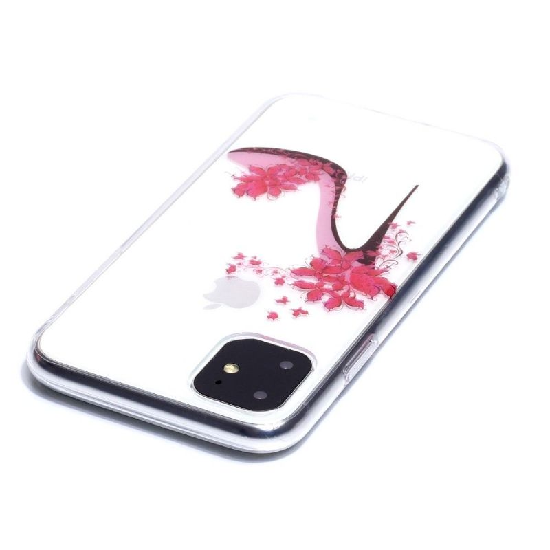 Kryt Na iPhone 11 Transparentní Květinový Podpatek