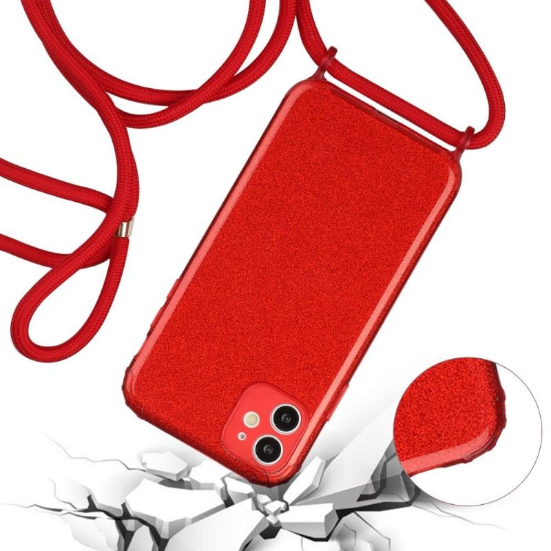 Kryt Na iPhone 11 Šňůra Na Řemínky Glamour Flitry