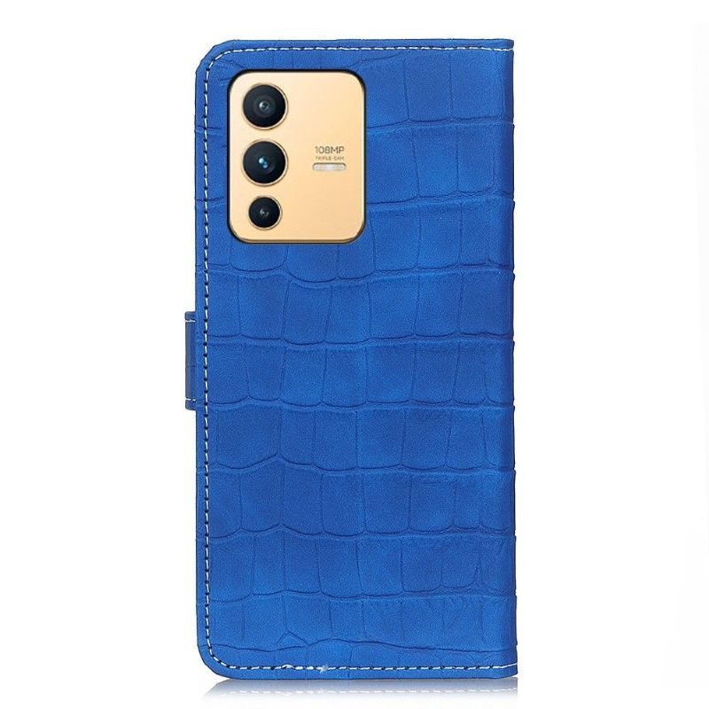 Flipové Pouzdro Na Vivo V23 5G Sešívání S Efektem Croc