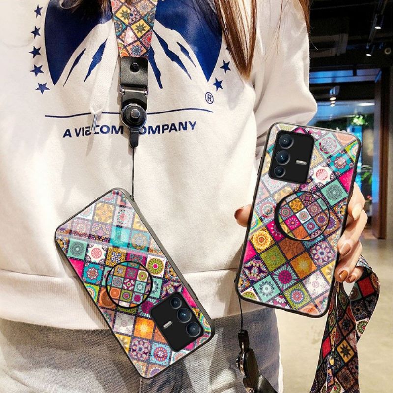 Kryt Na Vivo V23 5G Mandalový Kaleidoskop Se Stojanem