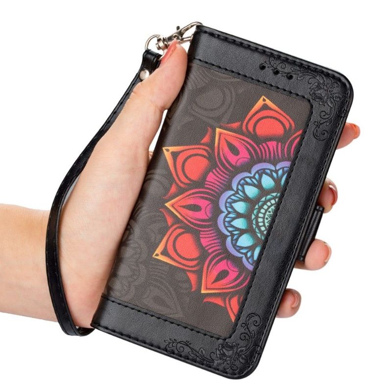 Flipové Pouzdro Na Samsung Galaxy S22 Ultra 5G Barevná Mandala Lady