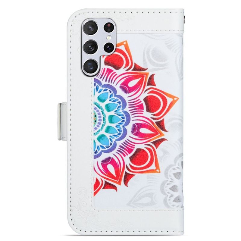 Flipové Pouzdro Na Samsung Galaxy S22 Ultra 5G Barevná Mandala Lady