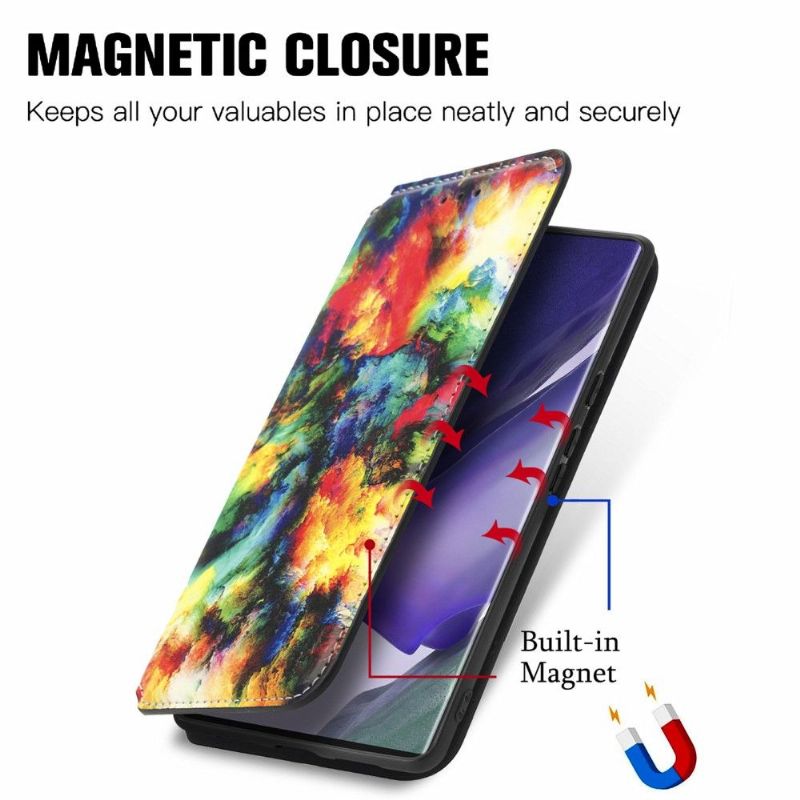 Flipové Pouzdro Na Samsung Galaxy S22 Ultra 5G Duhový Oblak