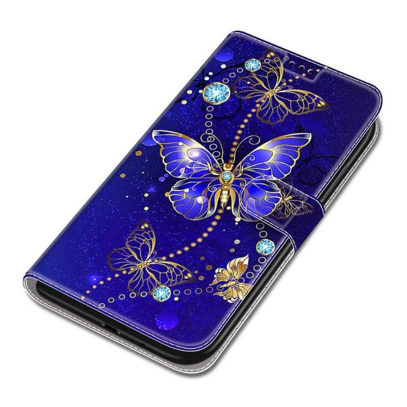 Flipové Pouzdro Na Samsung Galaxy S22 Ultra 5G Fialový Motýl