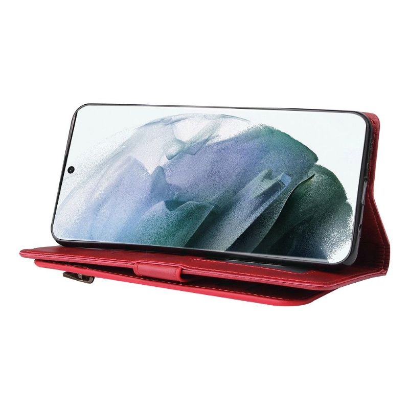 Flipové Pouzdro Na Samsung Galaxy S22 Ultra 5G Funkce Podpory Více Úložišť