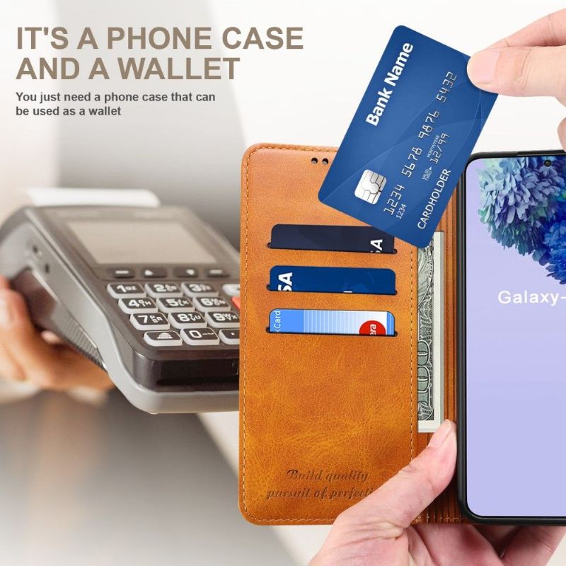 Flipové Pouzdro Na Samsung Galaxy S22 Ultra 5G Kožené Pouzdro Kůže Ve Stylu Překlápění