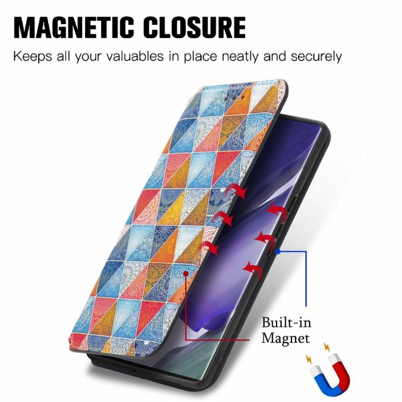 Flipové Pouzdro Na Samsung Galaxy S22 Ultra 5G Mandalový Kaleidoskop