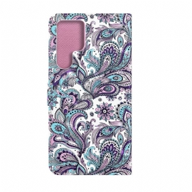Flipové Pouzdro Na Samsung Galaxy S22 Ultra 5G Paisley Flower