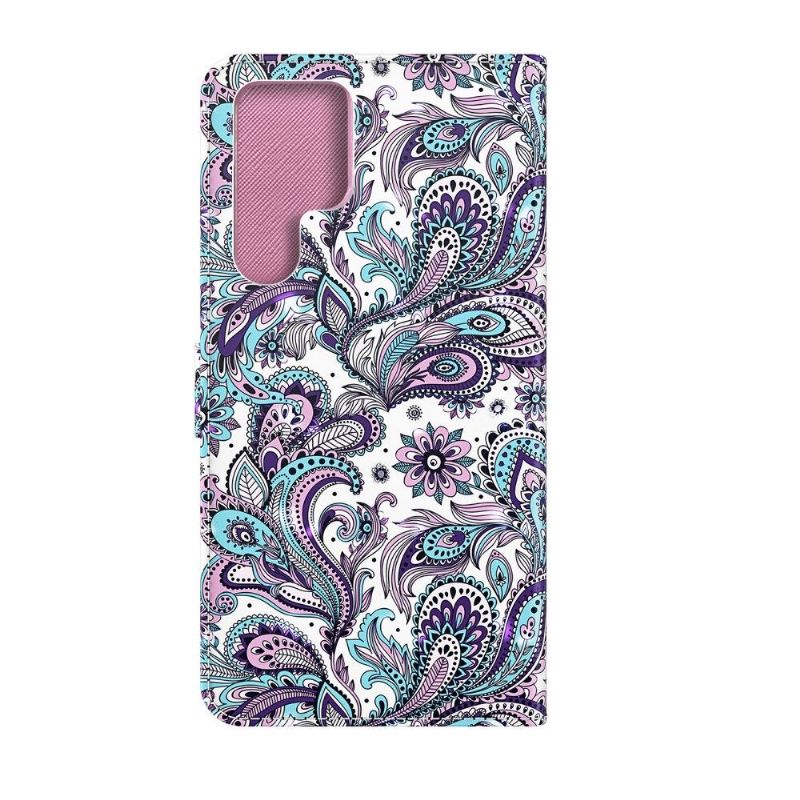 Flipové Pouzdro Na Samsung Galaxy S22 Ultra 5G Paisley Flower