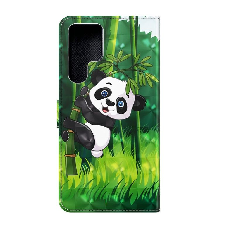 Flipové Pouzdro Na Samsung Galaxy S22 Ultra 5G Panda Posazená