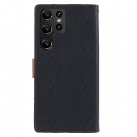 Flipové Pouzdro Na Samsung Galaxy S22 Ultra 5G Plátno Ve Stylu Řevu