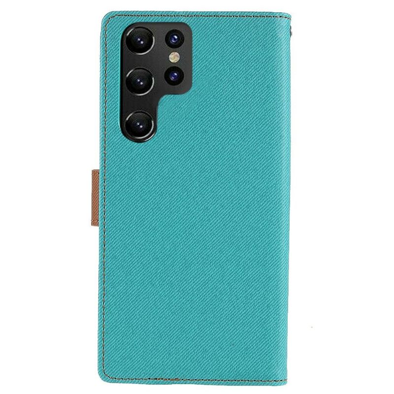 Flipové Pouzdro Na Samsung Galaxy S22 Ultra 5G Plátno Ve Stylu Řevu