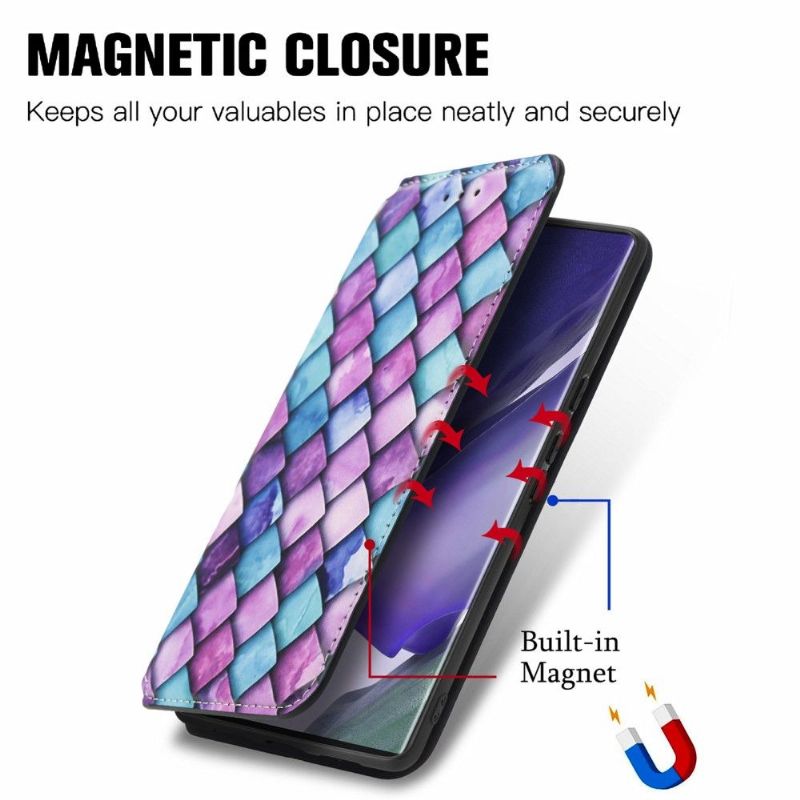 Flipové Pouzdro Na Samsung Galaxy S22 Ultra 5G Styl Barevného Měřítka