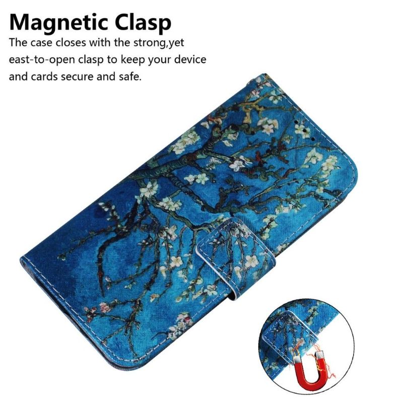 Kožené Pouzdro Folio Na Samsung Galaxy S22 Ultra 5G Mandlový Květ
