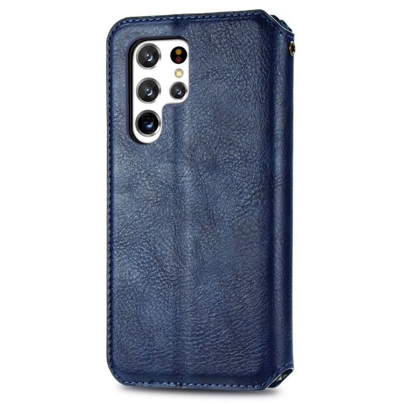 Kožené Pouzdro Na Samsung Galaxy S22 Ultra 5G Držák Karty Kub Design