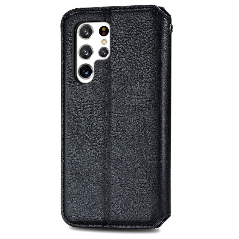 Kožené Pouzdro Na Samsung Galaxy S22 Ultra 5G Držák Karty Kub Design