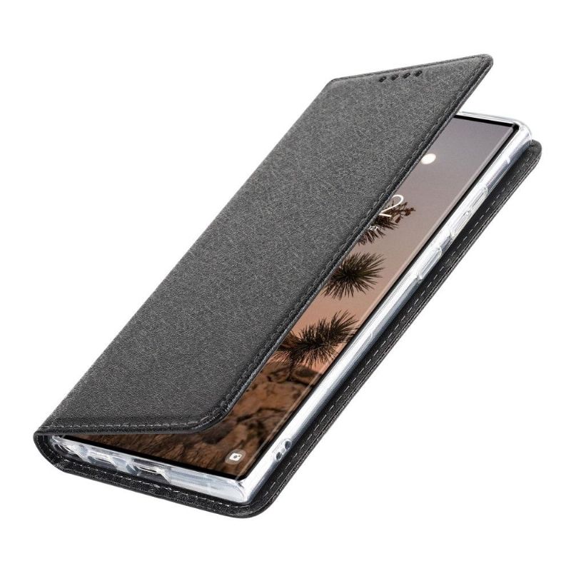Kožené Pouzdro Na Samsung Galaxy S22 Ultra 5G Flipové Pouzdro Držák Karty Blue Moon Flap