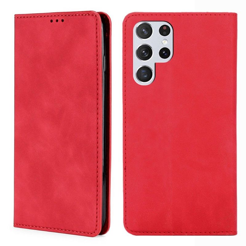 Kožené Pouzdro Na Samsung Galaxy S22 Ultra 5G Leah Premium