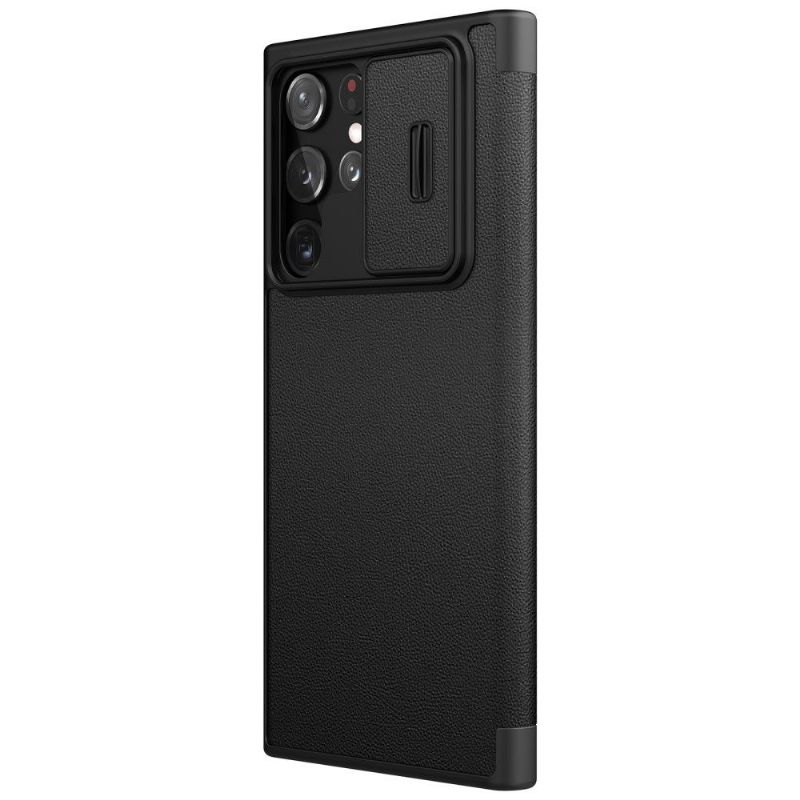 Kožené Pouzdro Na Samsung Galaxy S22 Ultra 5G Qin Pro Series Flip
