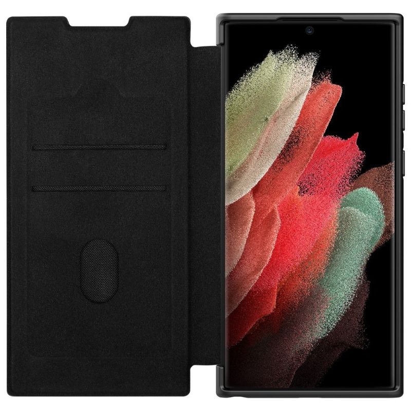 Kožené Pouzdro Na Samsung Galaxy S22 Ultra 5G Qin Pro Series Flip