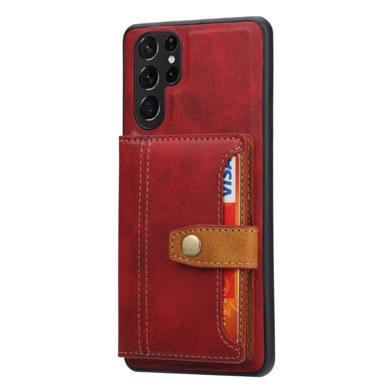 Kryt Na Samsung Galaxy S22 Ultra 5G Držák Karet S Koženými Efekty Zoé