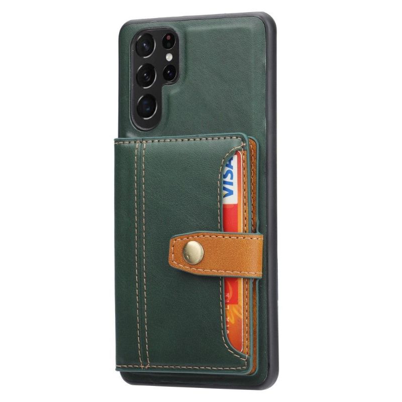 Kryt Na Samsung Galaxy S22 Ultra 5G Držák Karet S Koženými Efekty Zoé