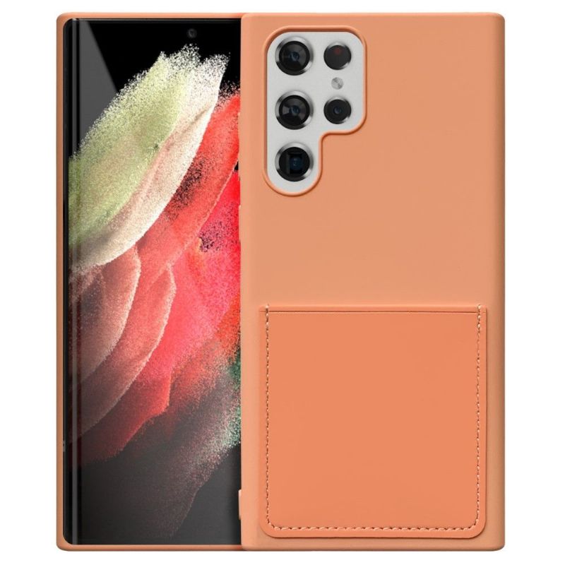 Kryt Na Samsung Galaxy S22 Ultra 5G Držák Silikonové Karty Mia