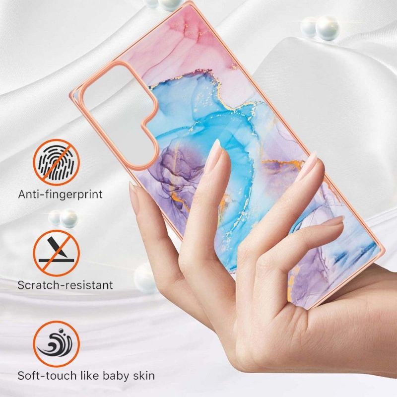 Kryt Na Samsung Galaxy S22 Ultra 5G Modrý Mramor