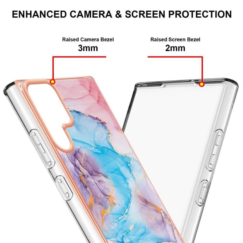 Kryt Na Samsung Galaxy S22 Ultra 5G Modrý Mramor