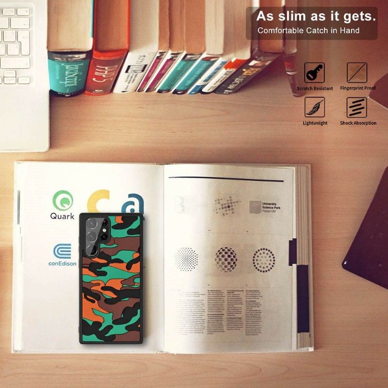 Kryt Na Samsung Galaxy S22 Ultra 5G Odolná Vojenská Kamufláž