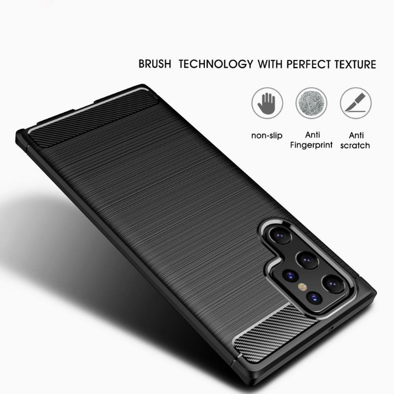 Kryt Na Samsung Galaxy S22 Ultra 5G Silikonový Kartáčovaný Efekt