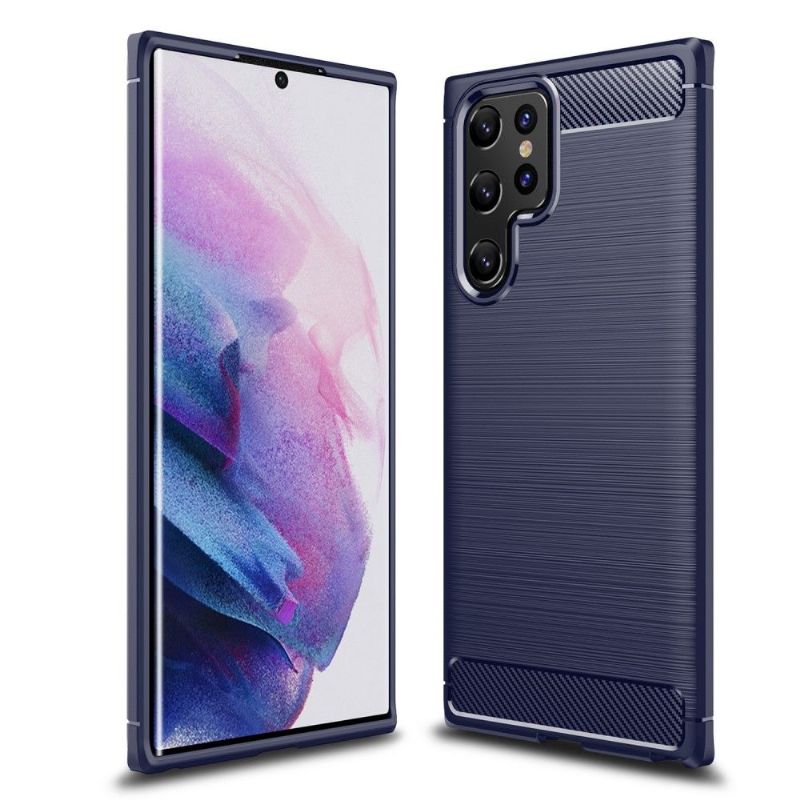 Kryt Na Samsung Galaxy S22 Ultra 5G Silikonový Kartáčovaný Efekt